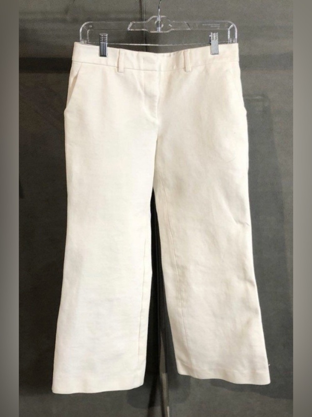 Emilio Pucci Vintage Women's white cotton linen blend Cropped Straight leg pant